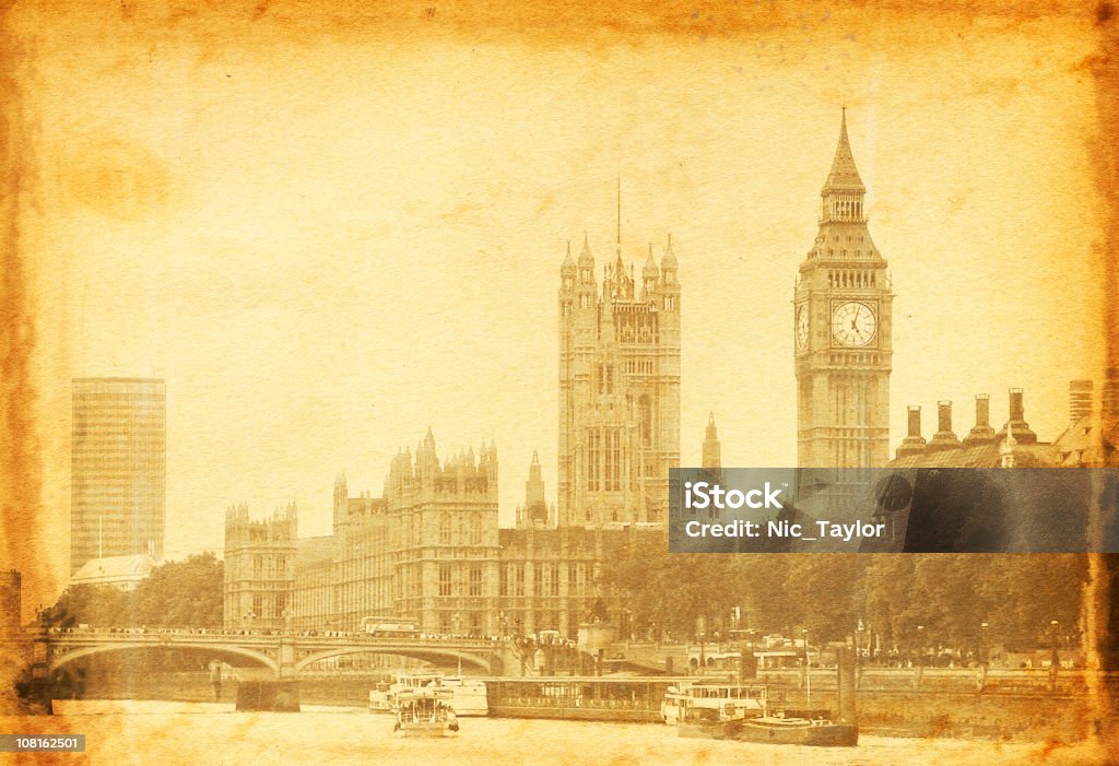 Fotografia Vintage: Big Ben e Casas do Parlamento - Royalty-free Abstrato Foto de stock