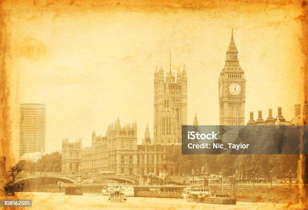 Fotografia Vintage Big Ben E Casas Do Parlamento - Fotografias de stock e mais imagens de Abstrato - Abstrato, Estilo retro, Fora de moda - Estilo