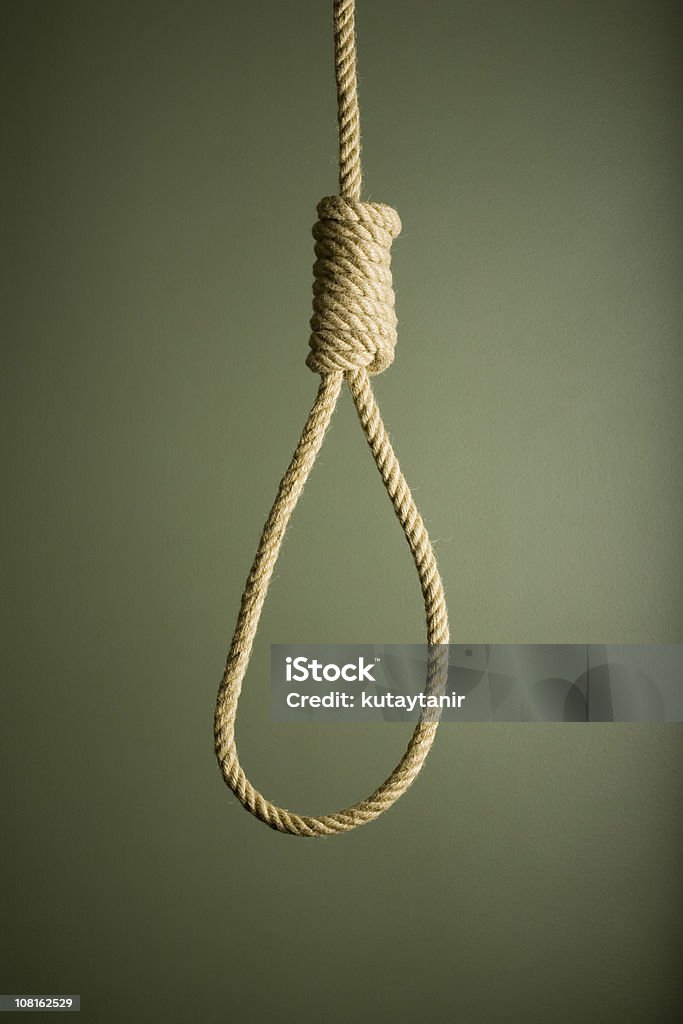 Noose contra parede verde pendurado - Foto de stock de Forca - Equipamento de Execução royalty-free