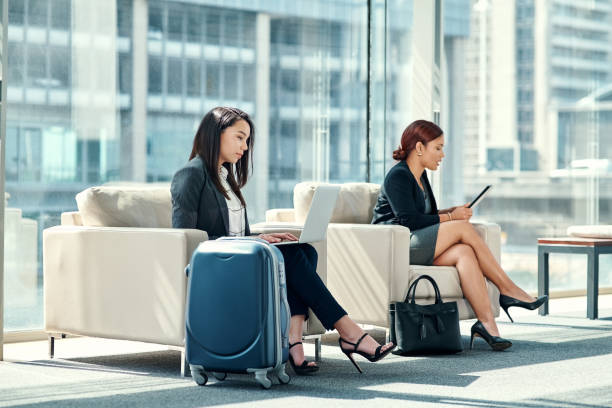 istock Connected to the airport's wifi 1081626064