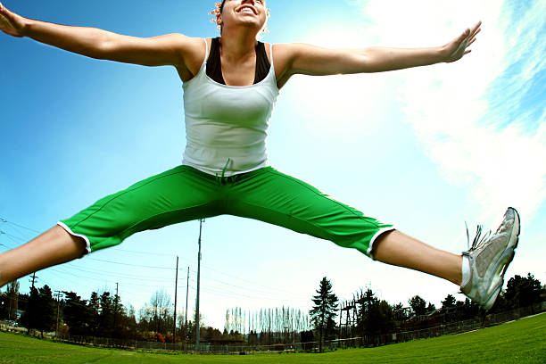 young black woman exercising.