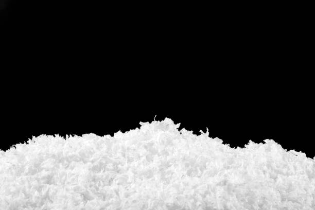 istock Snow on a black background, close-up. 1081629016
