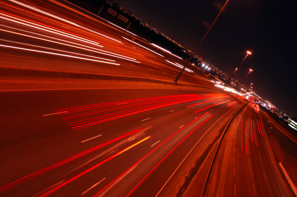 istock Motion Blur of Car Lights on Highway at Night 108162999