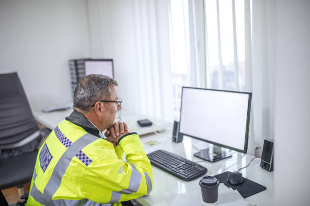 istock Senior traffic warden at the office 1081630946