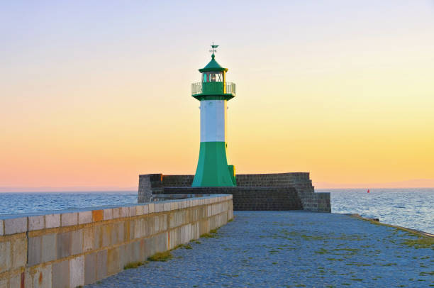 istock Sassnitz on island Ruegen, lighthouse in the evening 1081632852