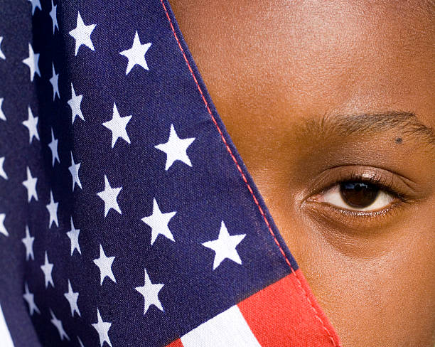 istock African American Boy Holding Flag 108163482