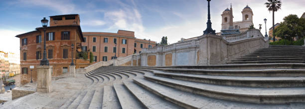 degraus espanhóis, em roma, ao nascer do sol - piazza di spagna - fotografias e filmes do acervo