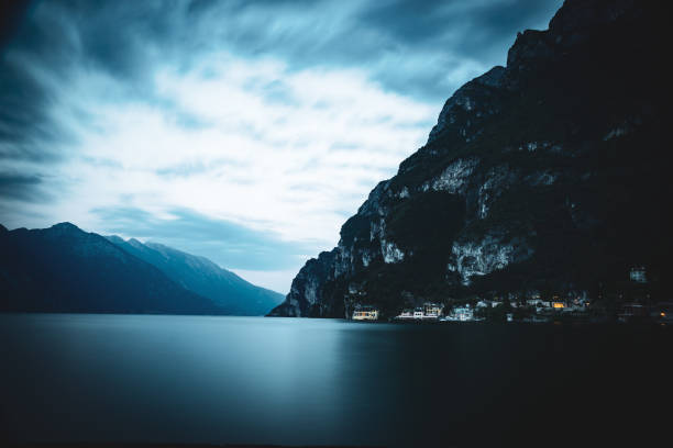 Long exposure with a view of Lake Garda ( Riva del Garda )