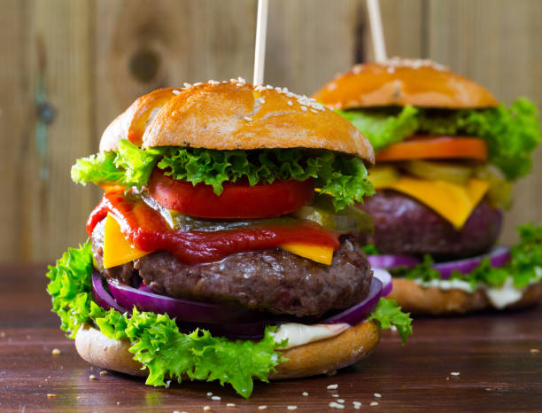 istock Two juicy hamburgers 1081645878