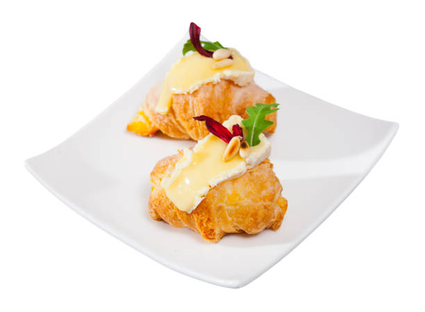 istock Mini croissant with Camembert, arugula 1081645964