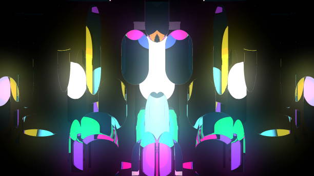 istock Distorsion and glitch of bright colorful shapes, computer generated abstract background, 3D render background 1081648530