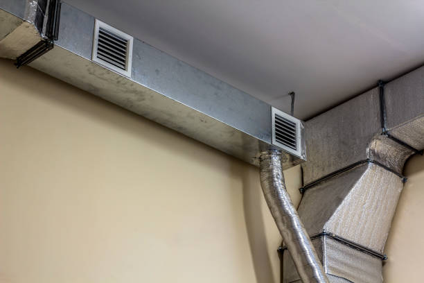 istock Industrial air duct ventilation equipment and pipe systems installed on industrial building ceiling. 1081648894
