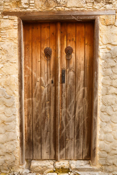 istock Old wooden brown door 1081649360