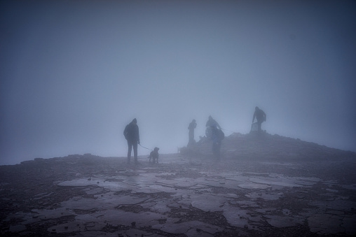 A scene from the hike up Pen Y Fan, Brecon Beacons, Wales on a stormy day.