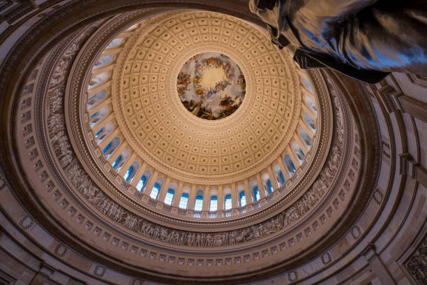United States Capitol Rotunda Rotunda and the statue of Gerald R. Ford.  Washington, D.C. united states capitol rotunda photos stock pictures, royalty-free photos & images