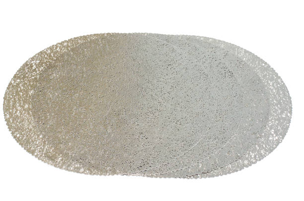istock Round silver napkin coasters for plates 1081659318
