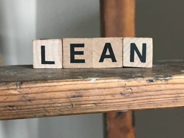 Lean de mot en bouchent écrite avec des cubes de bois - Photo