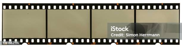 Real Highres Scan Of An 35mm Filmstrip On White Background Stock Photo - Download Image Now