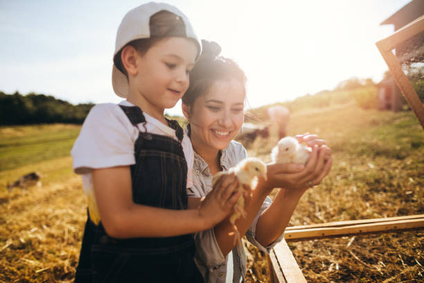 Family at the farm