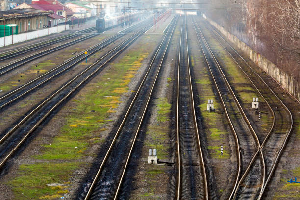istock View of the rail road tracks from above 1081672698