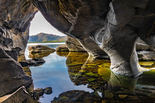 The Colleen Bawn Rock, Muckross Lake, Killarney National Park, County Kerry, Ireland. stock photo