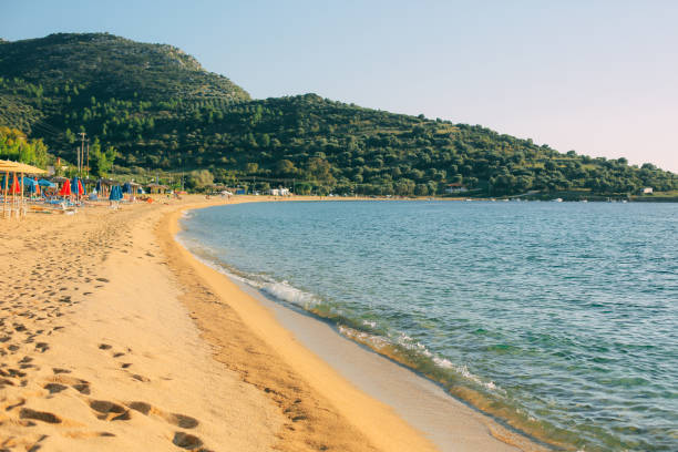 istock beach on the Mediterranean in a clear sunny day, Greece, Halkidiki. 1081677478