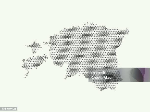 Estonia Vector Map Illustration Using Binary Digits Or Numbers On Light Background To Mean Digital Country And Advance Technology Stock Illustration - Download Image Now