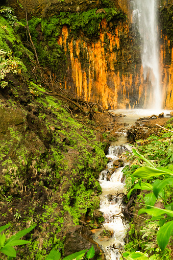 Sao Miguel, Azores, Portugal - Ribeira Quente cascada - Cascata da Ribeira Quente - piscina y corriente photo