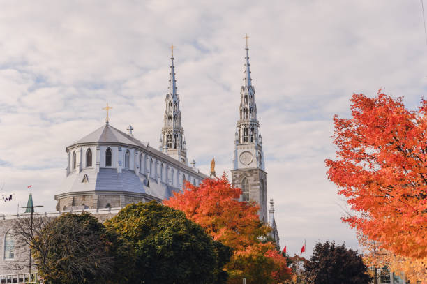 istock Notre Dame, Ottawa surrounded by autumn maple trees 1081683582