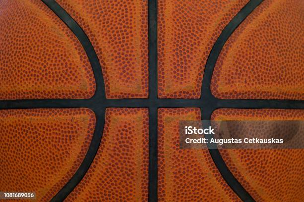 Closeup Detail Of Basketball Ball Texture Background Stock Photo - Download Image Now