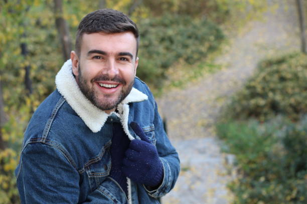 istock Handsome man in a cold autumn day 1081693802