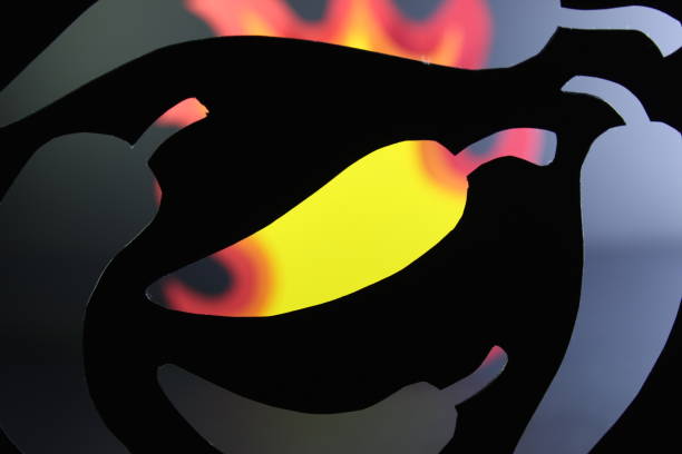istock Paper Cut Chilli Peppers With A Fire Double Exposure Composition Concept On Black Craft Paper Background 1081696700