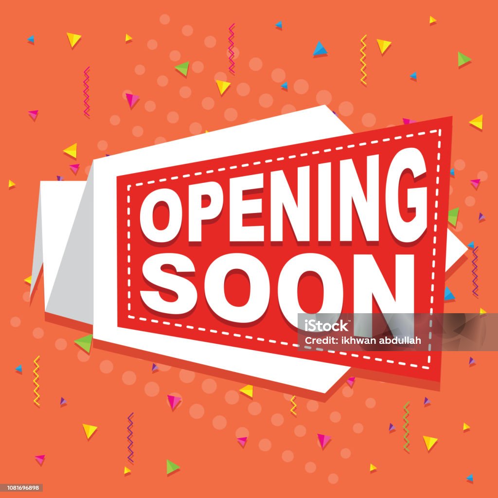 Coaming Opening Opening Coming Soon Banner Poster Badge Design Element Stock ...