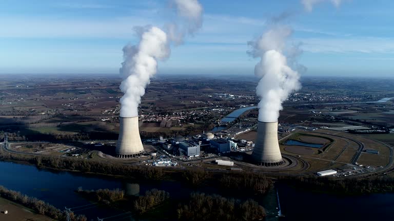 Wonderful aerial view of nuclear power station