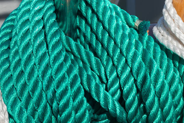 istock Hank of a thick green rope. 1081716068