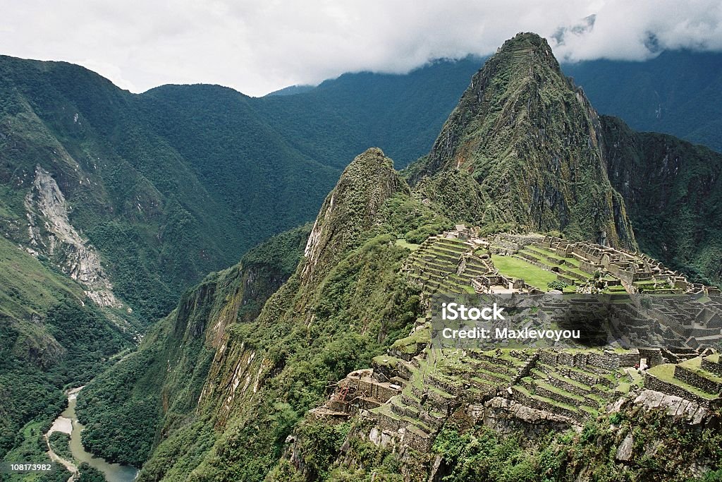 Panorama di Machu Picchu - Foto stock royalty-free di Perù