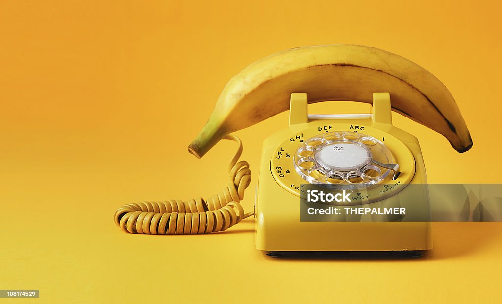 banana phone ... the phone company? i think there has been a mistake! Telephone Stock Photo