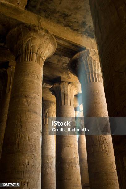이집트어 컬럼 부축하기 The Temple Of 호루스 0명에 대한 스톡 사진 및 기타 이미지 - 0명, 건축, 건축물