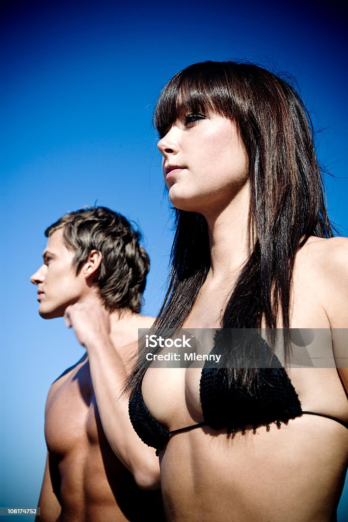 Paar am Strand - Lizenzfrei Attraktive Frau Stock-Foto