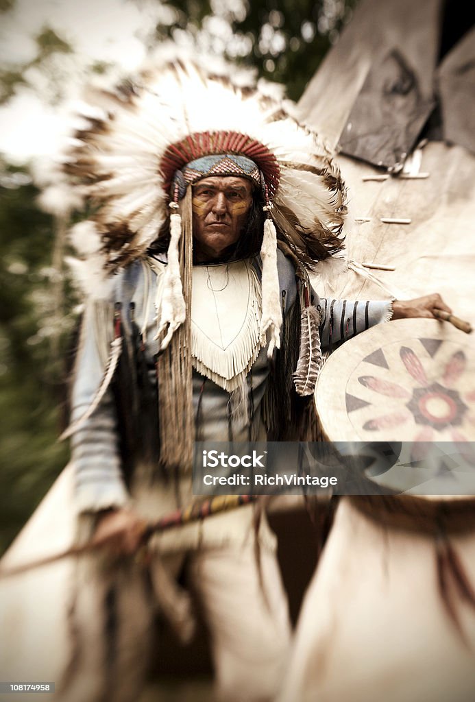 타탕카 걸리죠 집음기 - 로열티 프리 북미 원주민 민족 스톡 사진