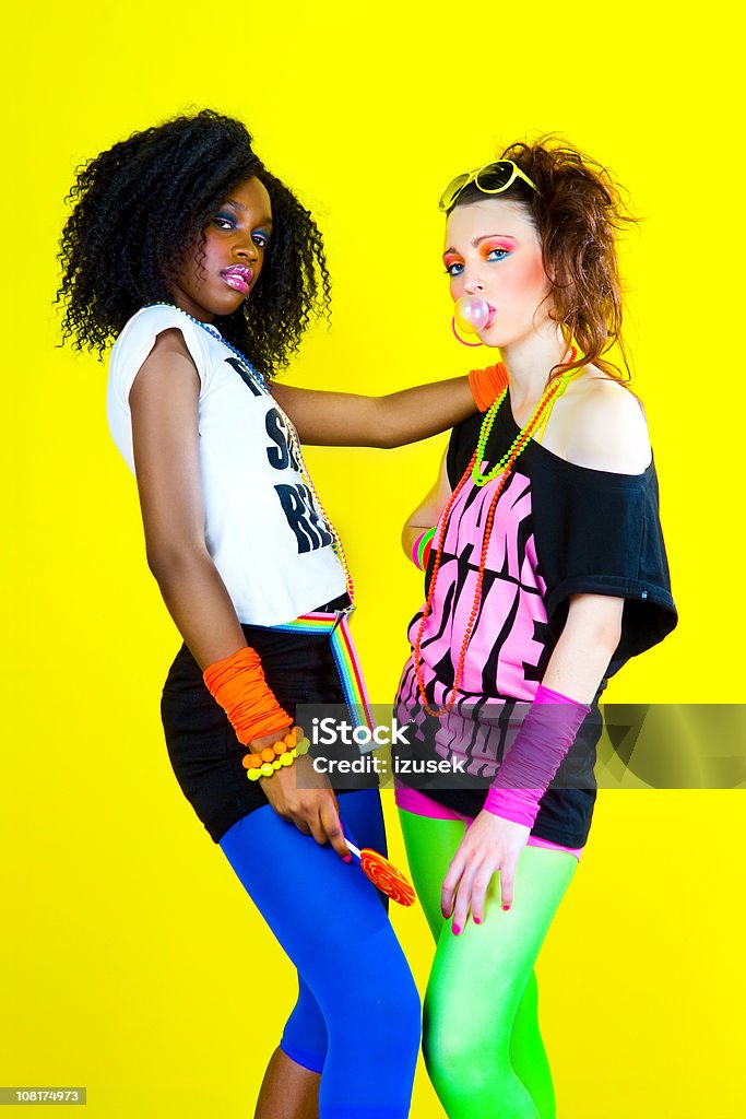 80's Disco Chicks  Fashion Model Stock Photo