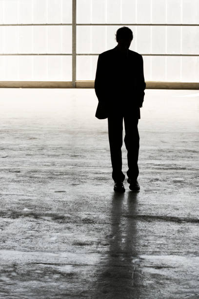 Office worker's back and background