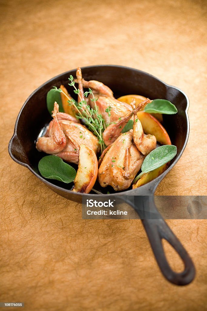 Pan Roasted Quail  Food Stock Photo