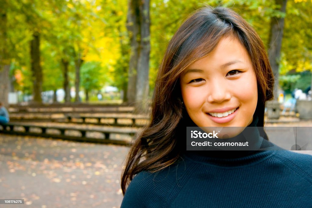 Asian Young Woman Outside in Park  Confidence Stock Photo