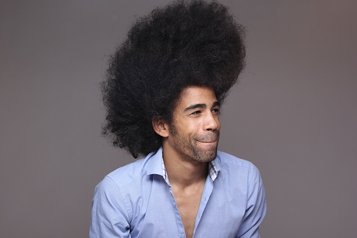 Portrait of a funky afro man