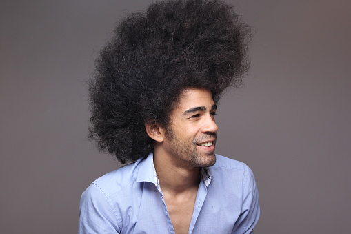 Portrait of a funky afro man