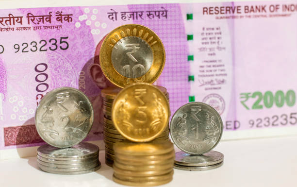 istock Image of indian currency notes and coins 1081768632