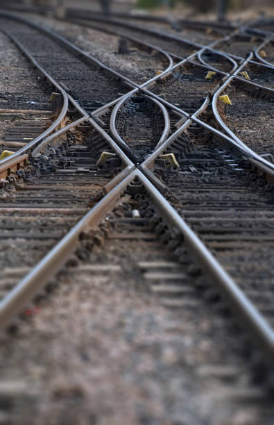 istock Rail track cross roads 108177175