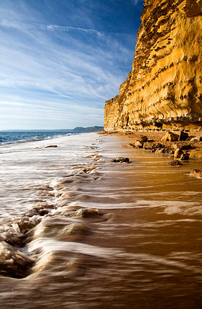 Waves crashing on the beach