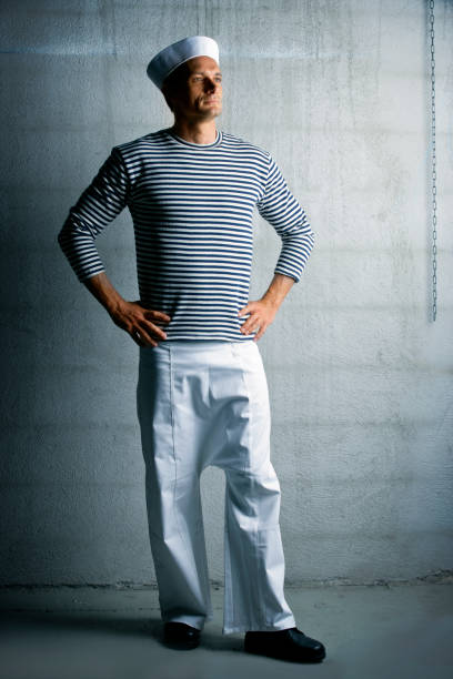 Young Man Posing and Dressed as a Sailor